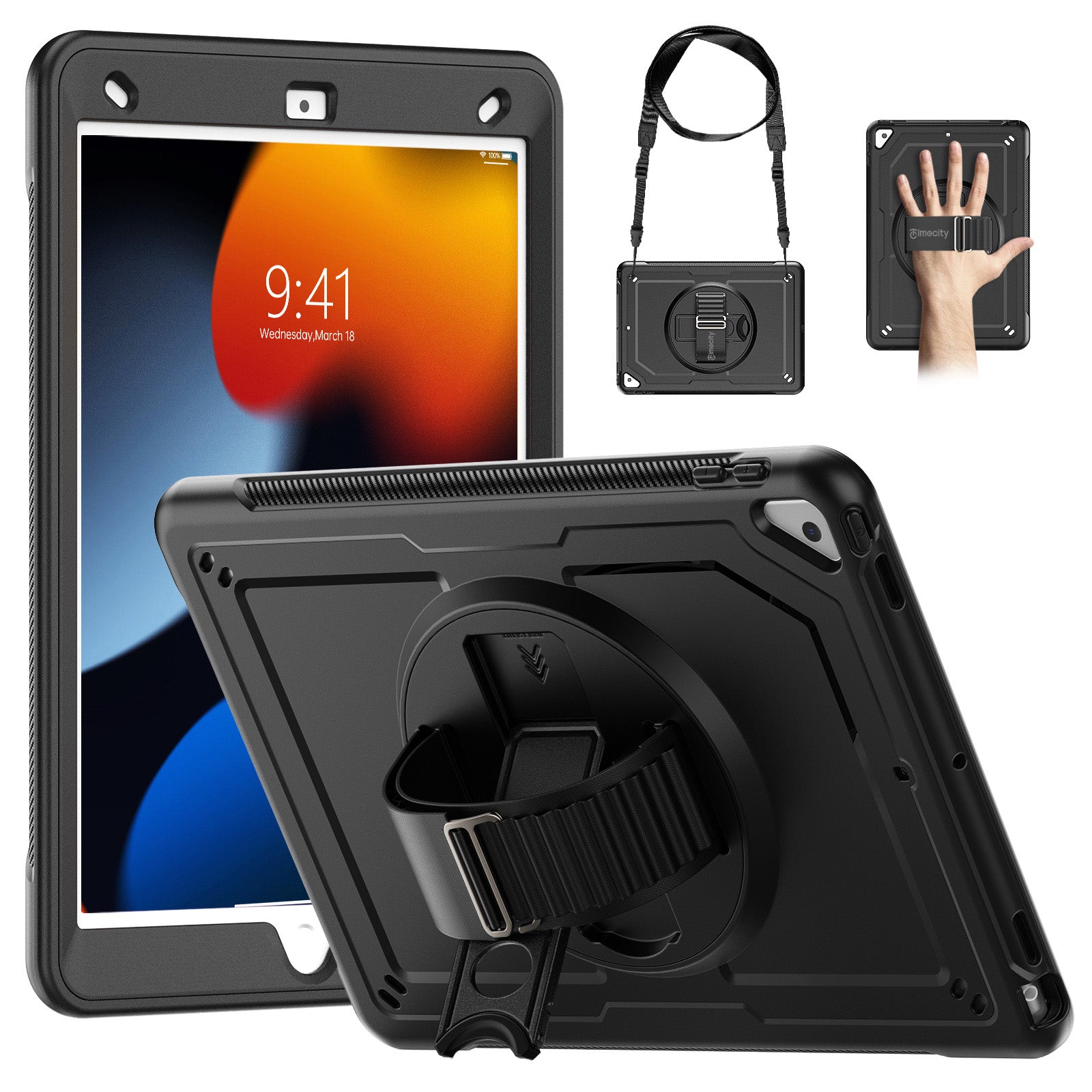 FC-S1  Slim Shockproof Case with Hand Strap for iPad 11th/ 10th Gen