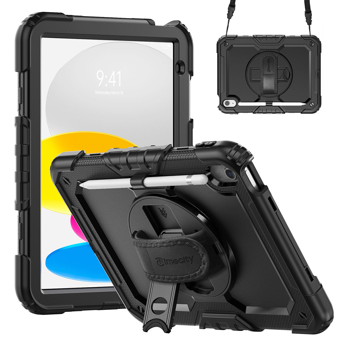 GLF-B1 Rugged Tablet Case with Hand Strap for iPad 11th/ 10th Gen