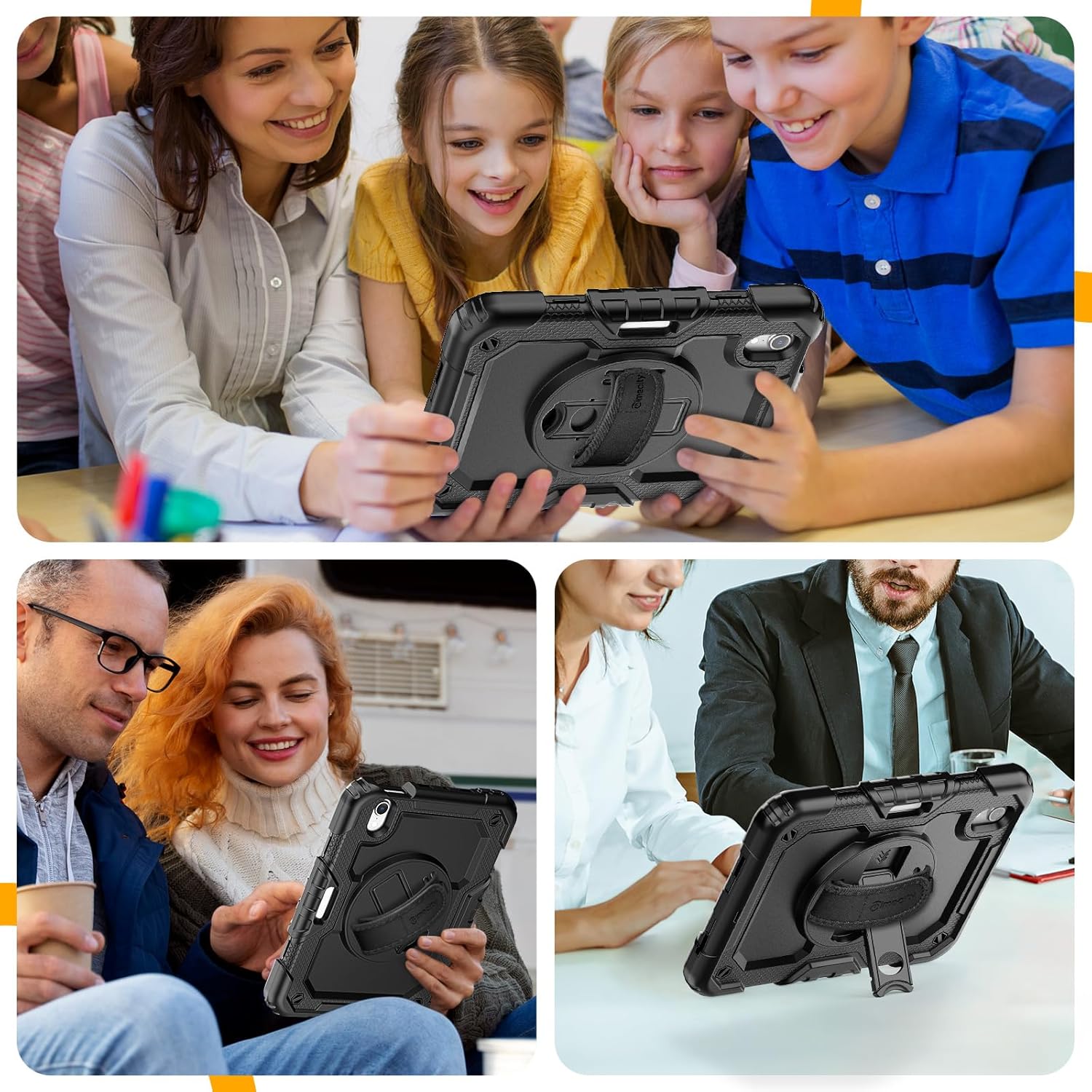 iPad Mini (A17 Pro/6th Gen) 8.3 Inch Rugged Tablet Case with Hand Strap