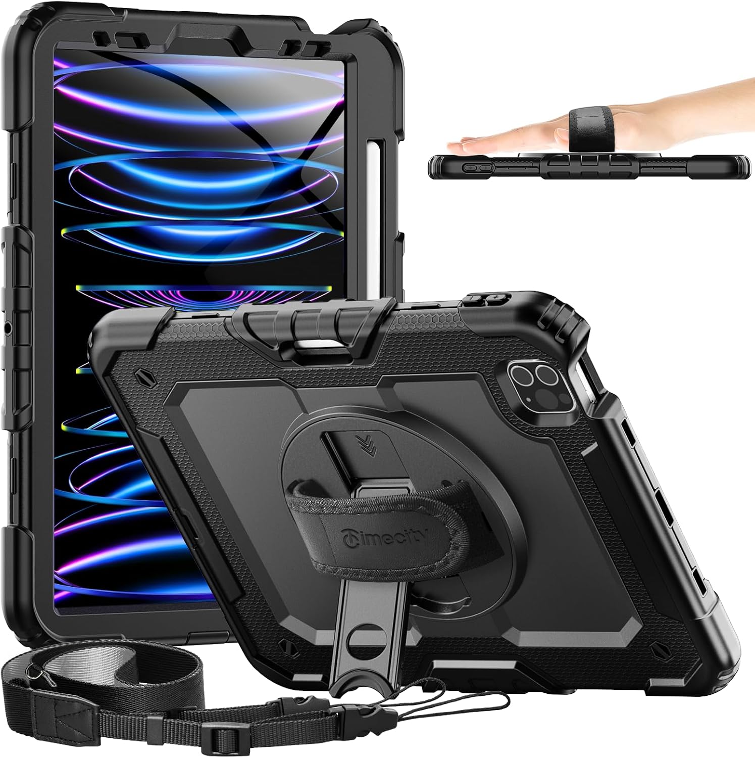 iPad Pro 11 Inch (4th/3rd/2nd/1st Gen) Rugged Tablet Case with Hand Strap